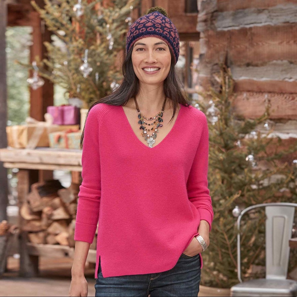 Sundance Rowan Cashmere Sweater NWT in Hibiscus